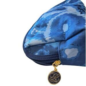 Estée Lauder Makeup 2 piece set Zippered Floral Blue White Cosmetics bag set